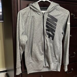 Nike Heather Gray Full-Zip Hoodie Dri-fit